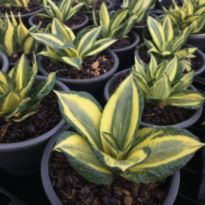 Alternative view of Golden Hahnii Snake Plant
